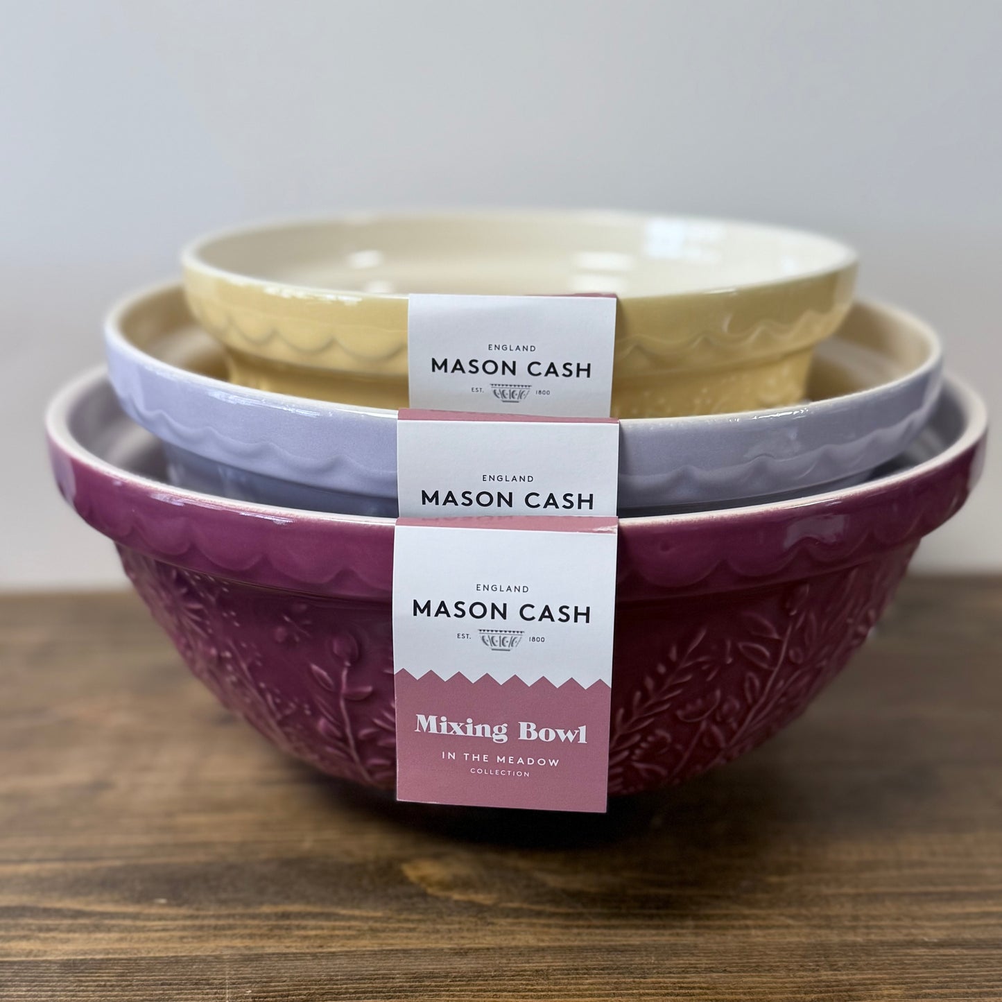 Mason Cash In the Meadow Set of 3 Mixing Bowls 21cm, 24cm & 26cm