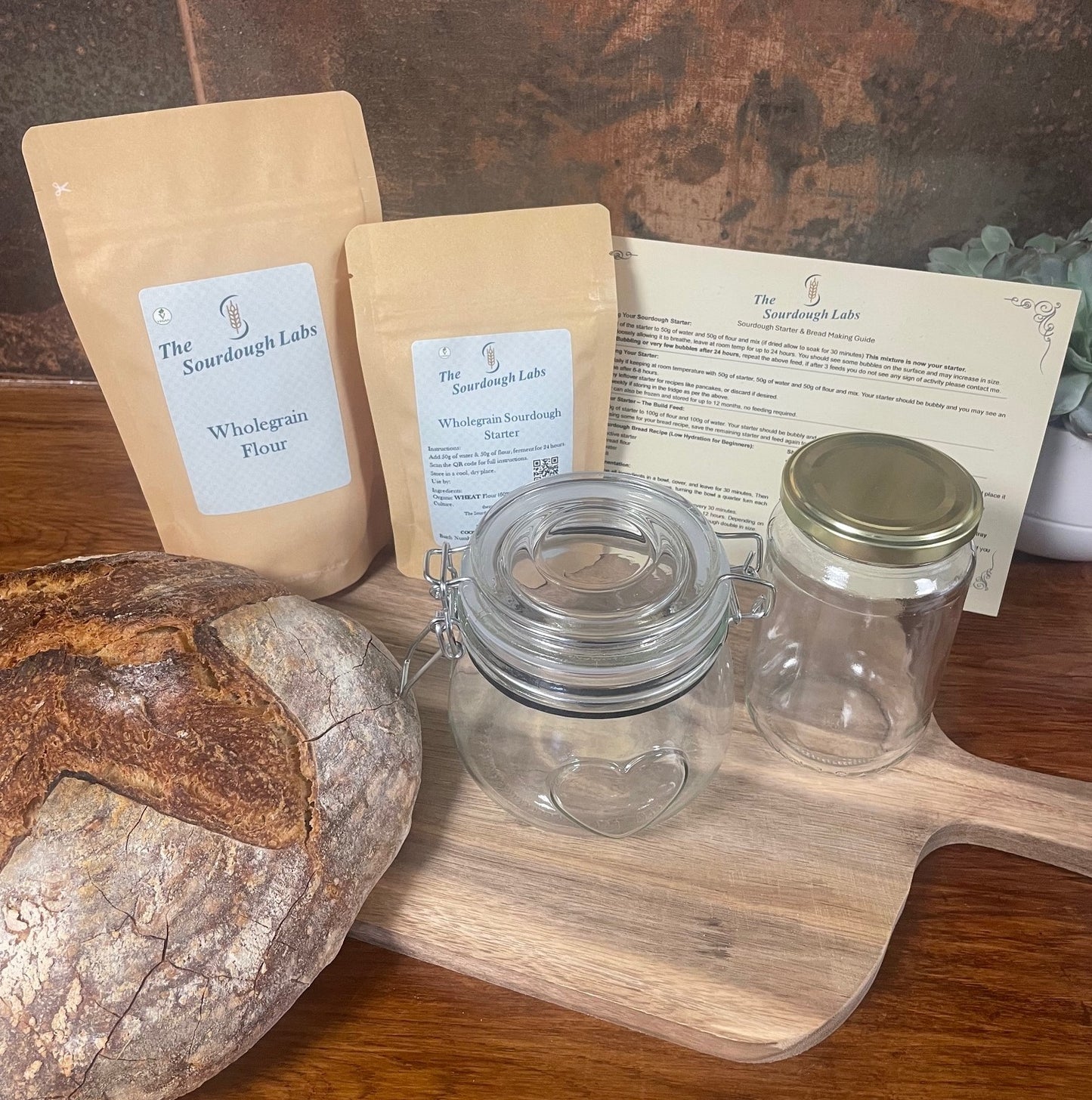 Wholegrain Sourdough Starter Kit - Made with Organic Wholegrain Flour