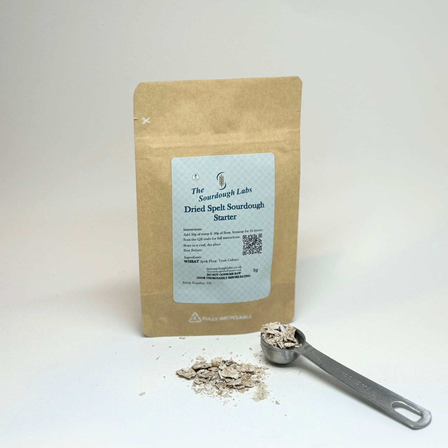 Dried Sourdough Starter 5g - White, Wholegrain, Dark Rye or Spelt.