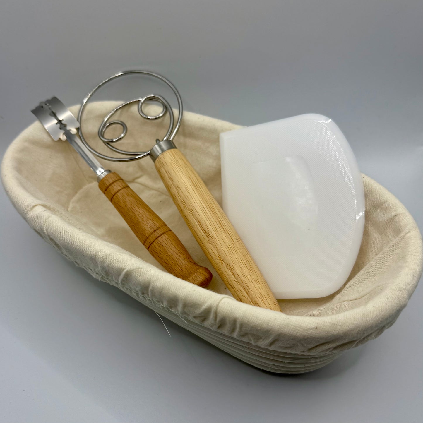 Sourdough Tool Kit - With Optional Banneton and Mason Cash Mixing Bowl