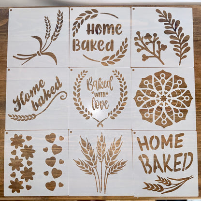 Set of 9 Bread Stencils