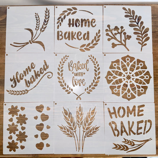 Set of 9 Bread Stencils