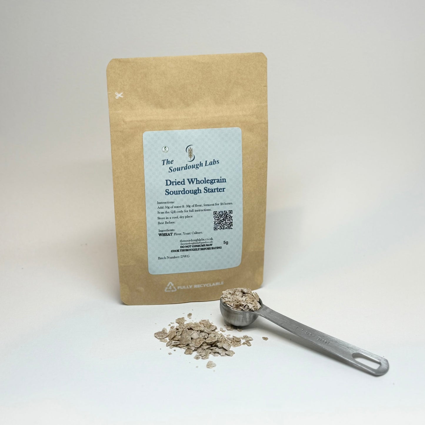 Dried Sourdough Starter 5g - White, Wholegrain, Dark Rye or Spelt.